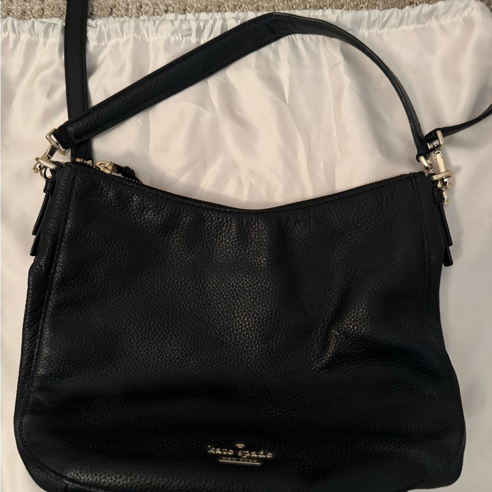 Kate Spade Black Shoulder Bag with Gold Hardware